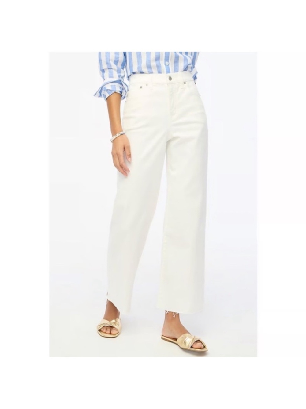 J Crew Jeans 32P Wide Leg White